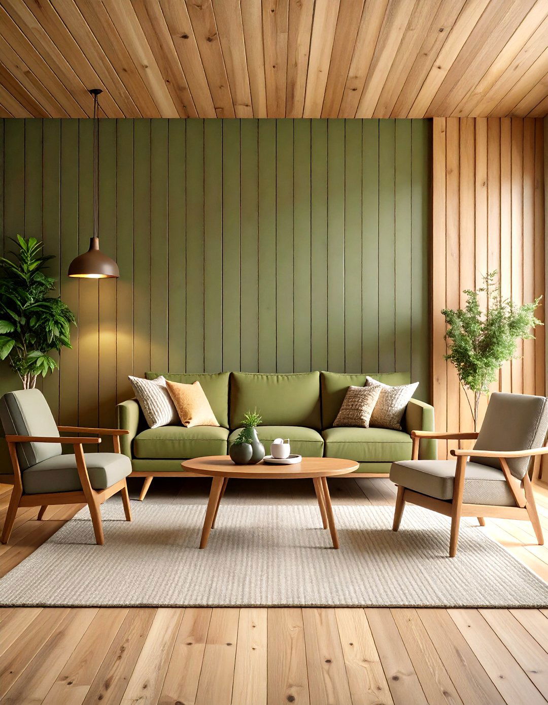 Shiplap with Farmhouse Flair - 25 olive green accent wall ideas