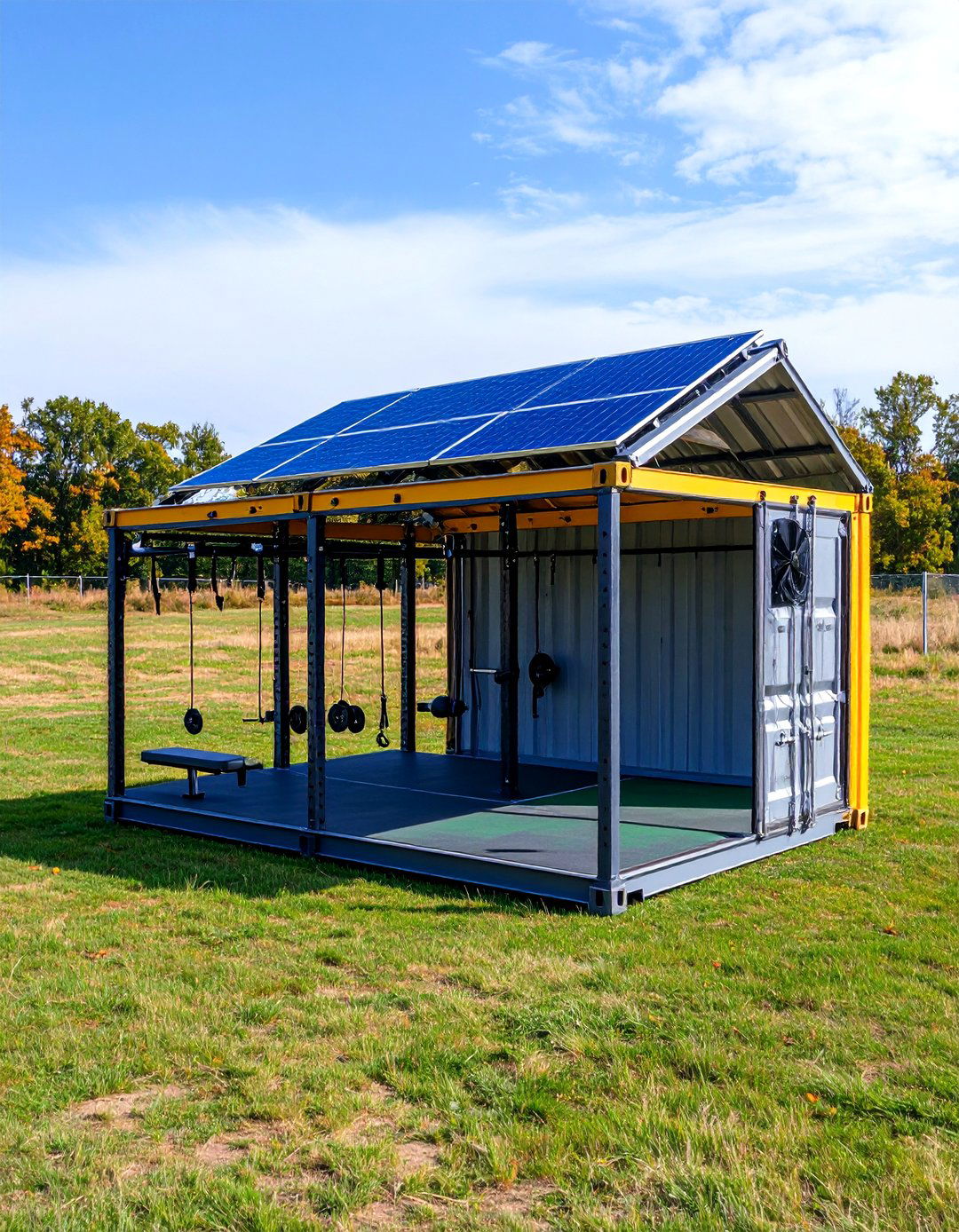 Shipping Container Pop Up Outdoor Gym With Built In Storage - 25 outdoor gym ideas