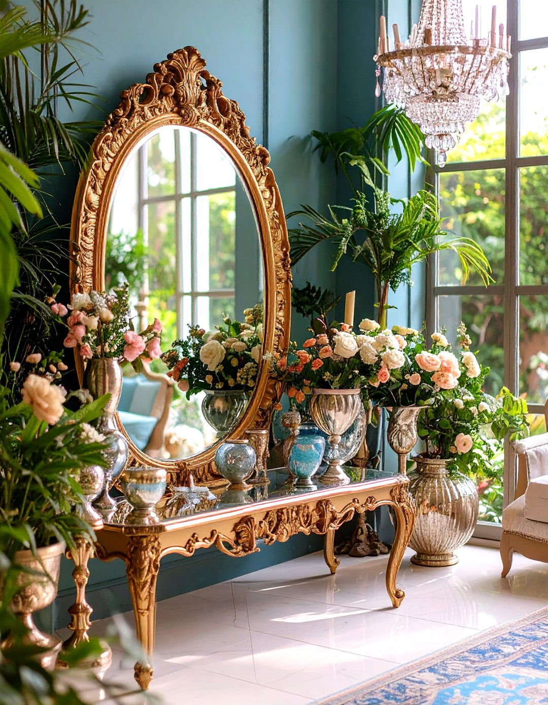 Shortly Boost Light with Mirrors and Metallics around the Parlor Room - 25 parlor room ideas