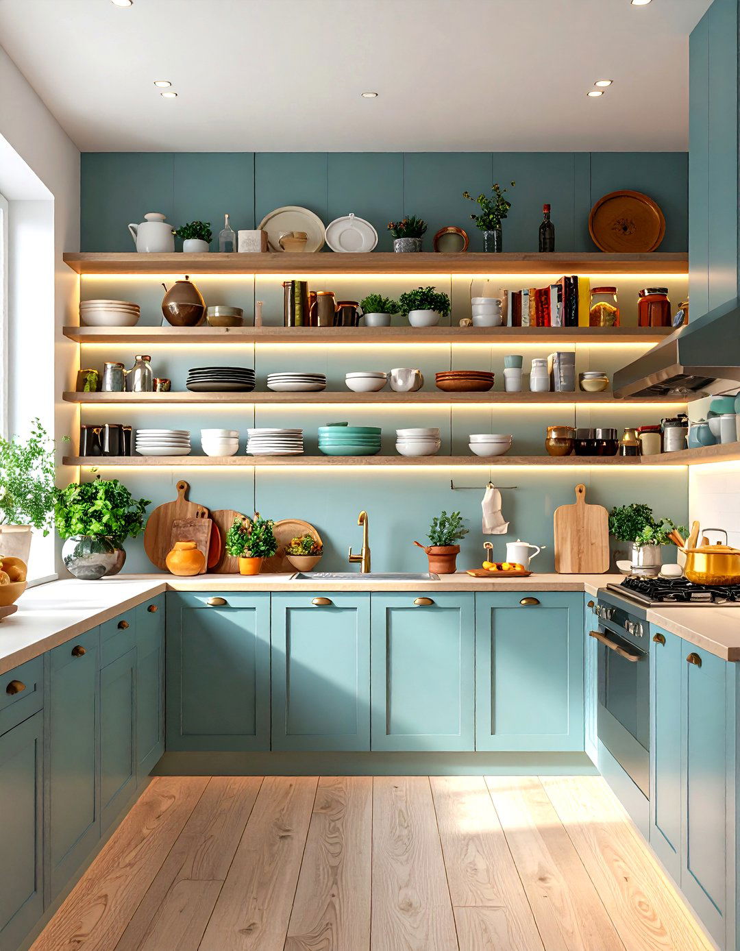 Showcase Collections on Open Shelving - 25 open kitchen ideas
