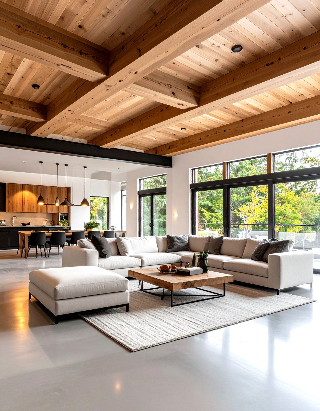 Showcase Structural Timber Beams - 25 organic modern interior design ideas