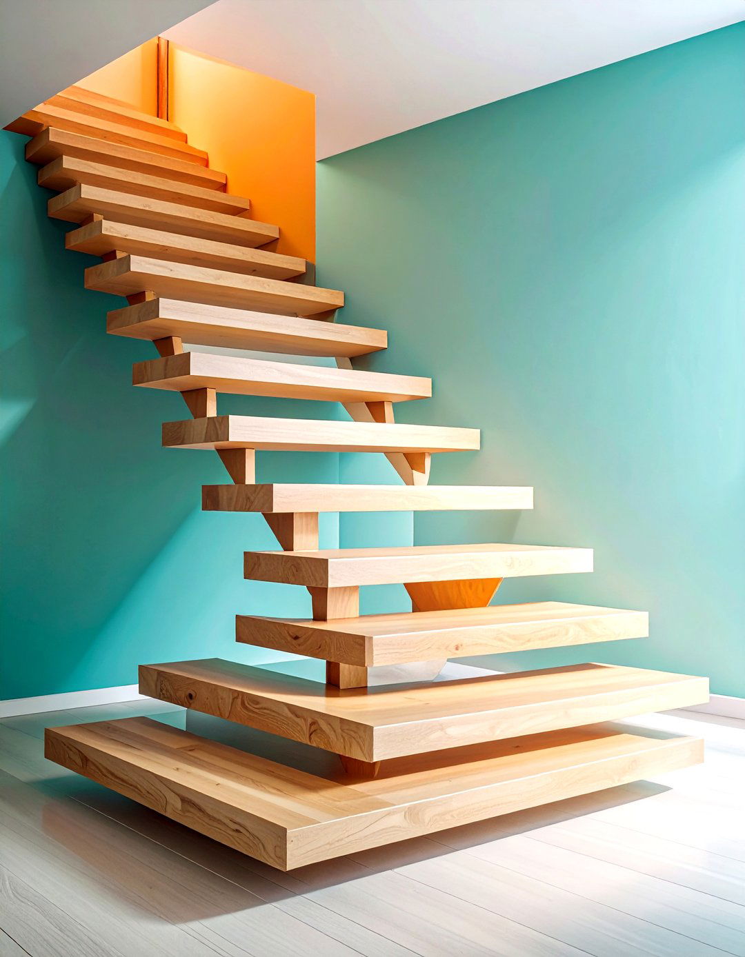 Single Central Spine Beam - 25 open staircase ideas