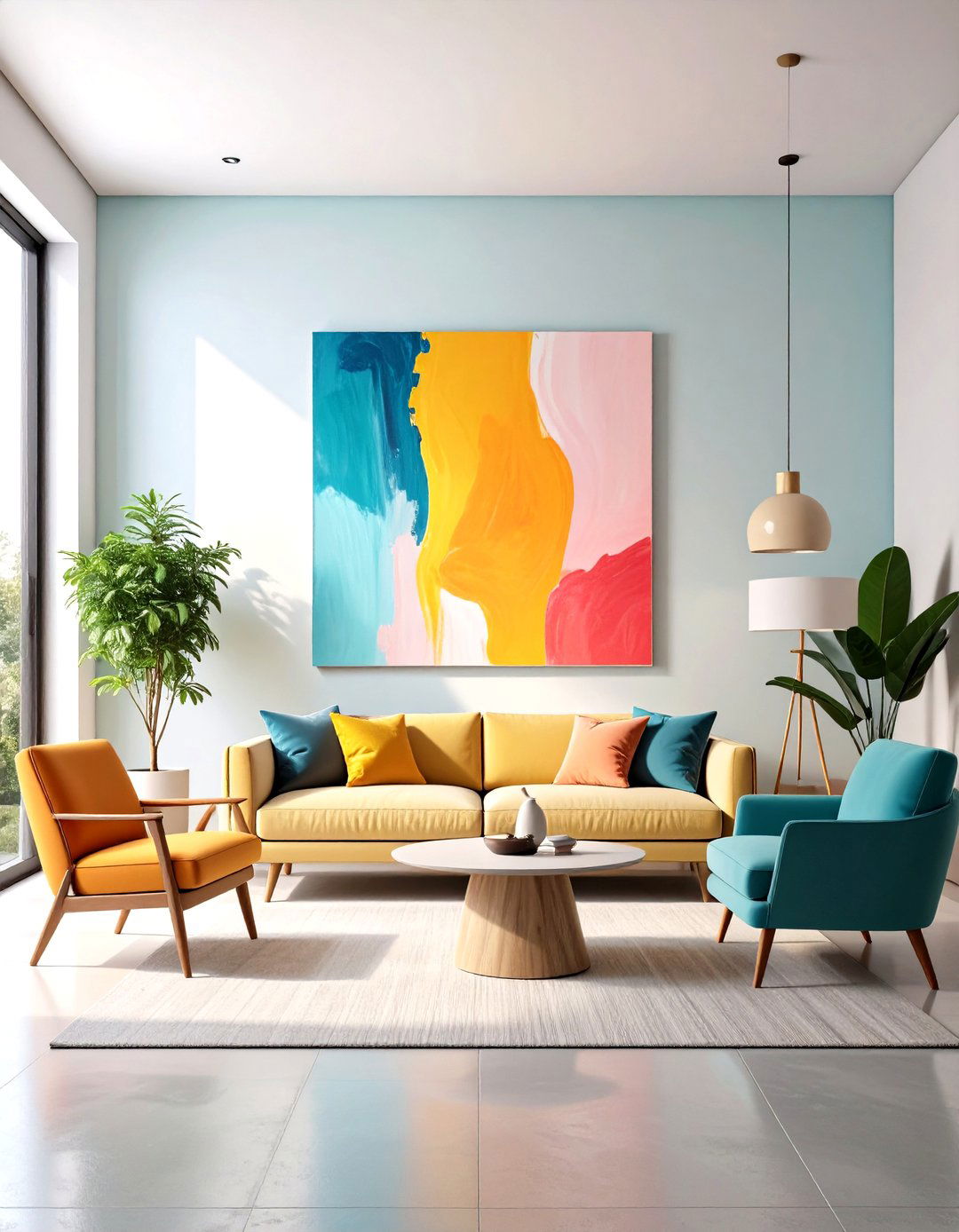 Single Oversized Art Makes Bold Minimalist Decorating