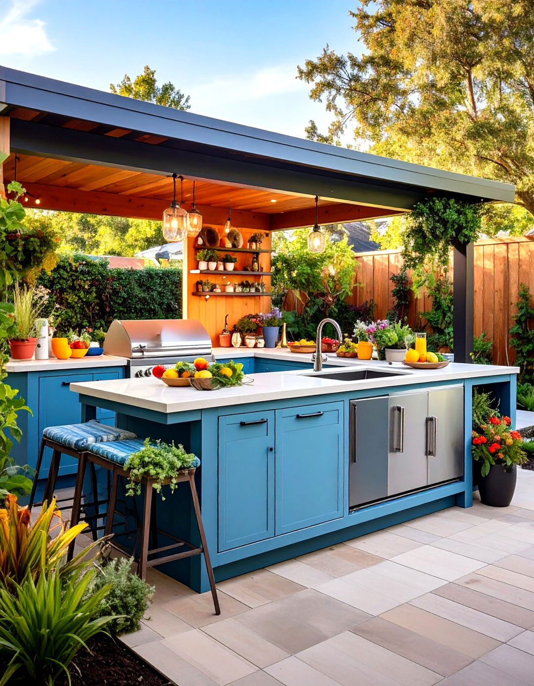 Sink and Ice Chest Outdoor Kitchen Island - 25 outdoor kitchen island ideas