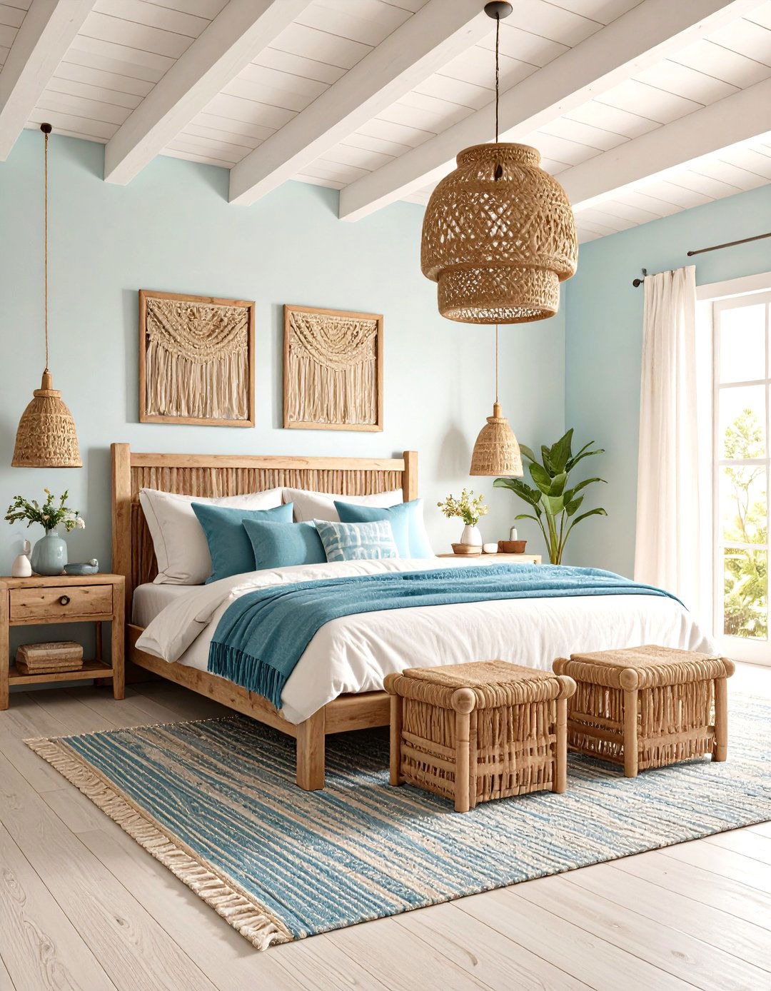 Sky Blue Coastal Retreat - 25 pastel bedroom ideas