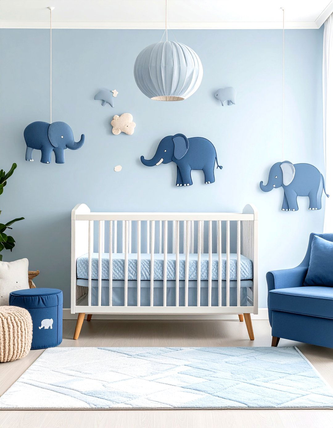 Sky Blue Elephant Nursery for Boys - 25 elephant nursery ideas