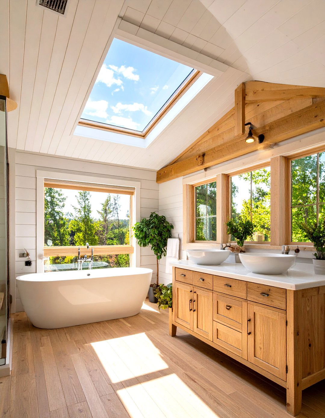 Skylights That Drench the Barndominium Bathroom in Sunlight - 25 barndominium bathroom ideas