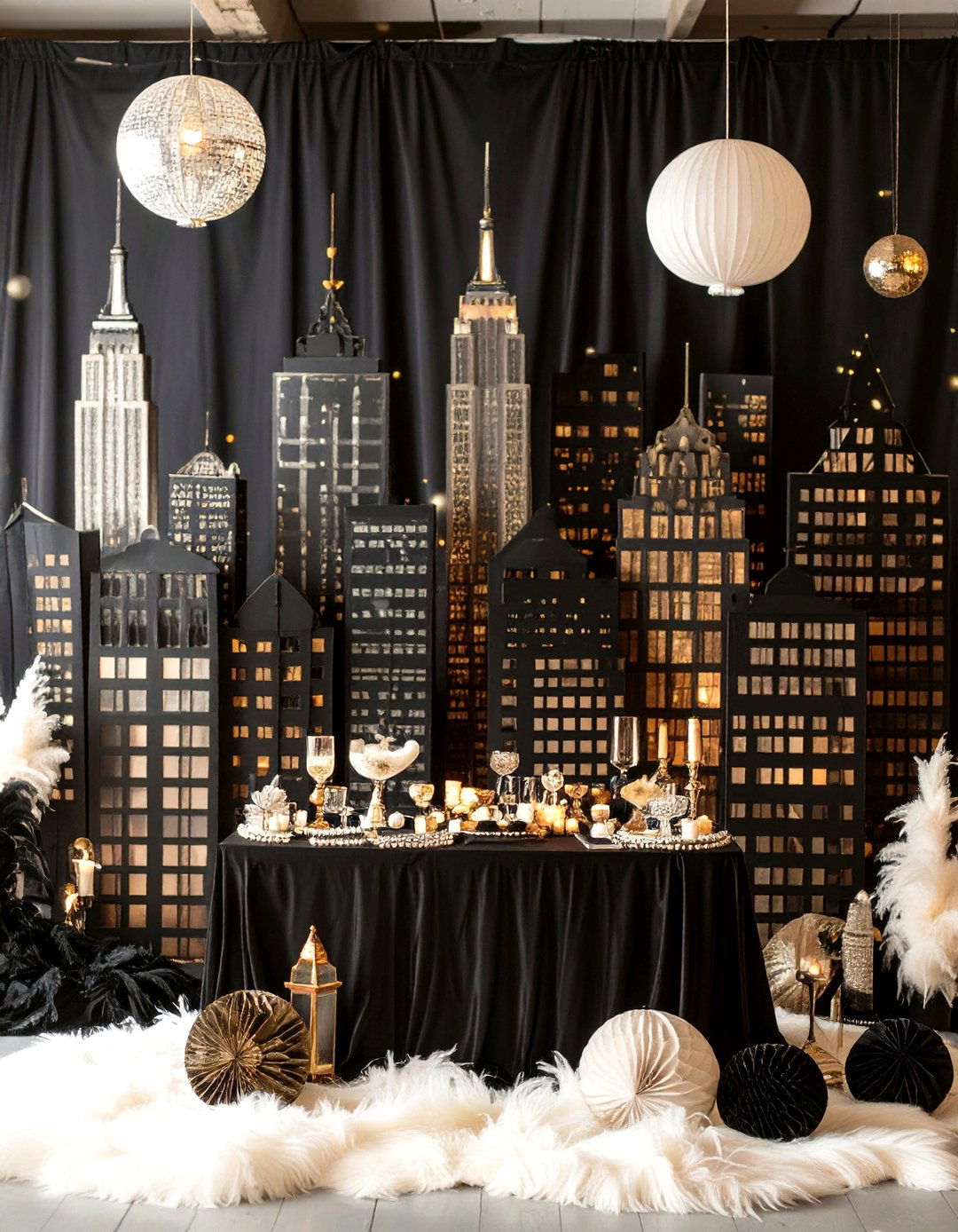 Skyline Photo Booth Captures City Lights Romance - 25 art deco wedding ideas