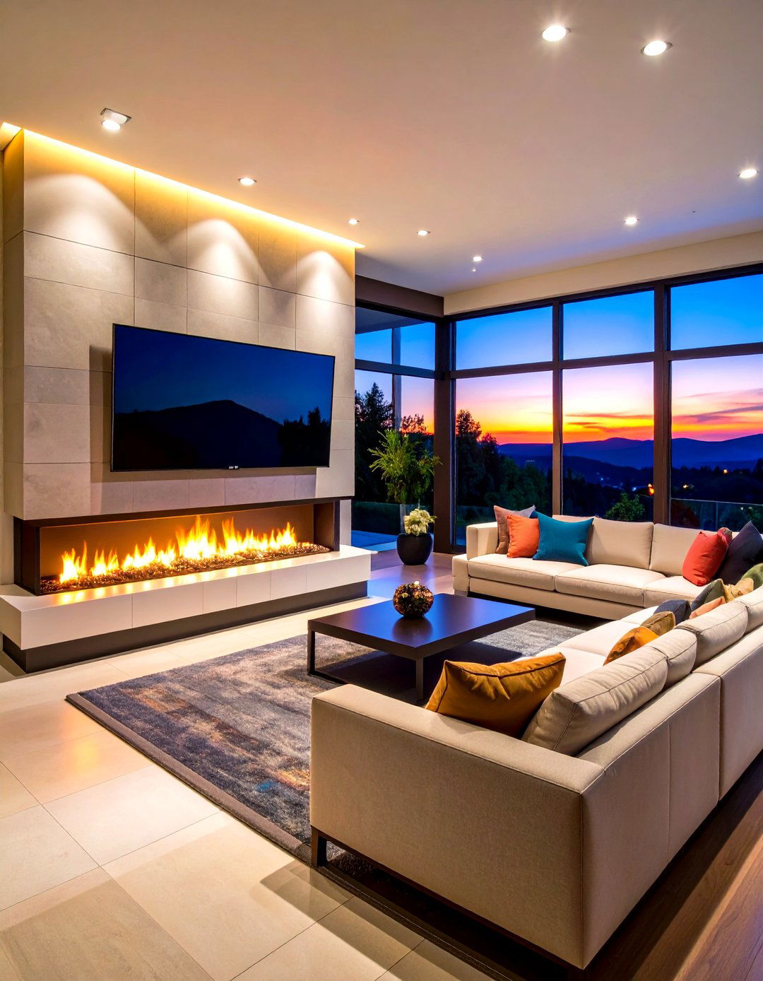 Sleek Linear Gas Fireplace for Contemporary Calm - 25 fireplace ideas