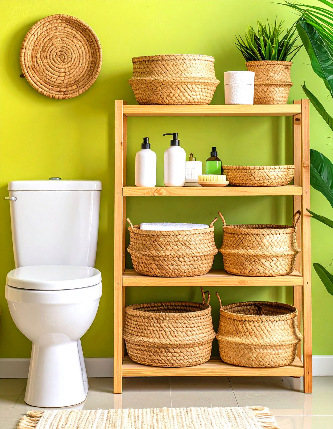 Slide In Hamper Below Shelves - 25 over toilet storage ideas