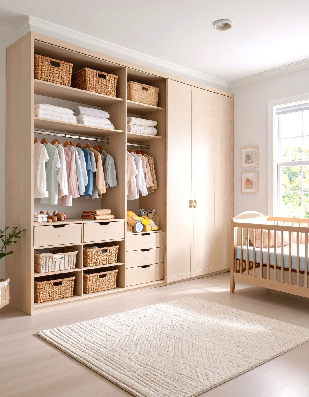 Sliding Door Wardrobe Compartments - 25 nursery storage ideas