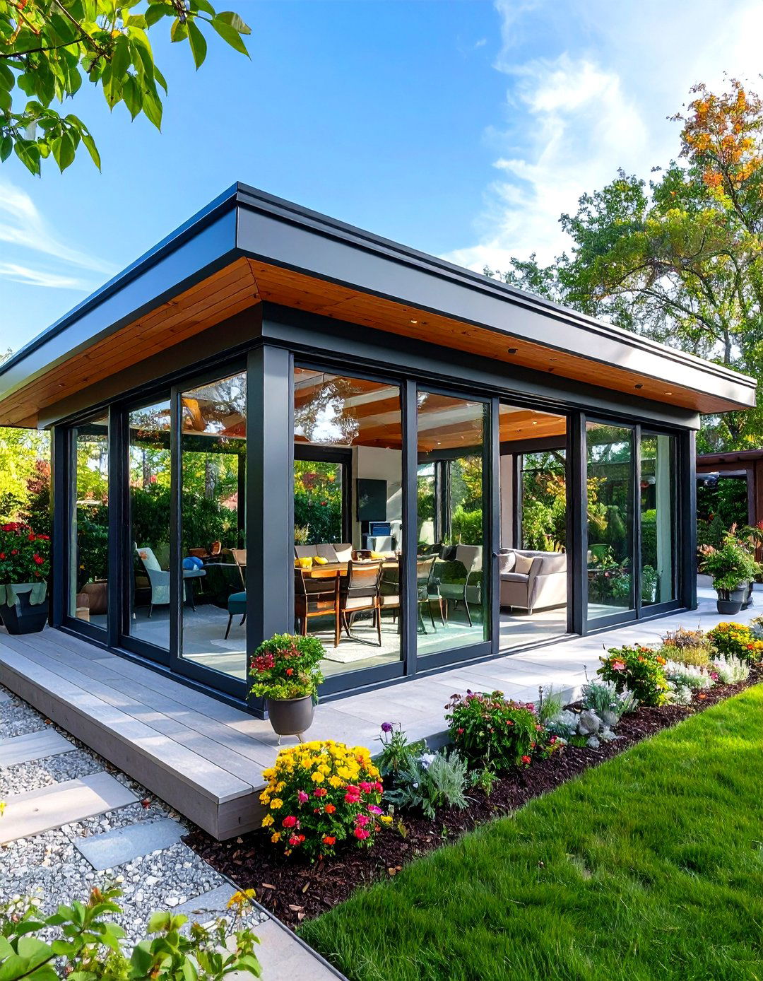 Sliding Glass Panel Pavilion - 25 patio enclosure ideas