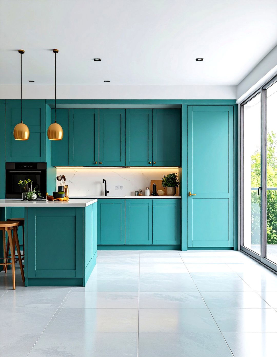 Sliding Pocket Doors Hide the Working Zone - 25 minimalist kitchen ideas