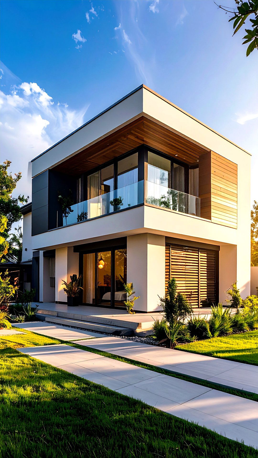 Sliding Privacy Shutters - 25 minimalist house exterior ideas