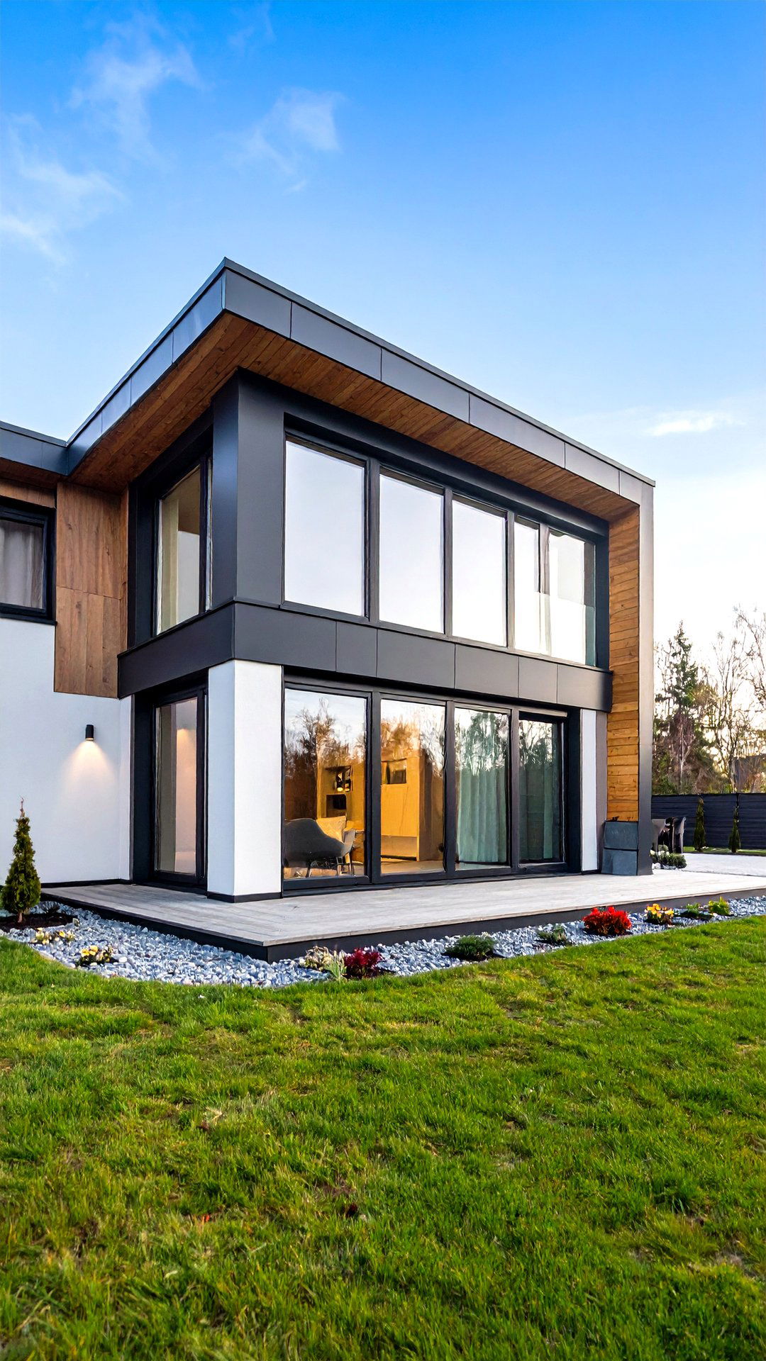 Slim Black Window Casings - 25 minimalist house exterior ideas