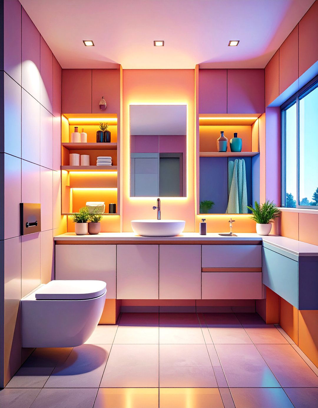 Slim Built In Niches Recessed Between Studs - 25 over toilet storage ideas