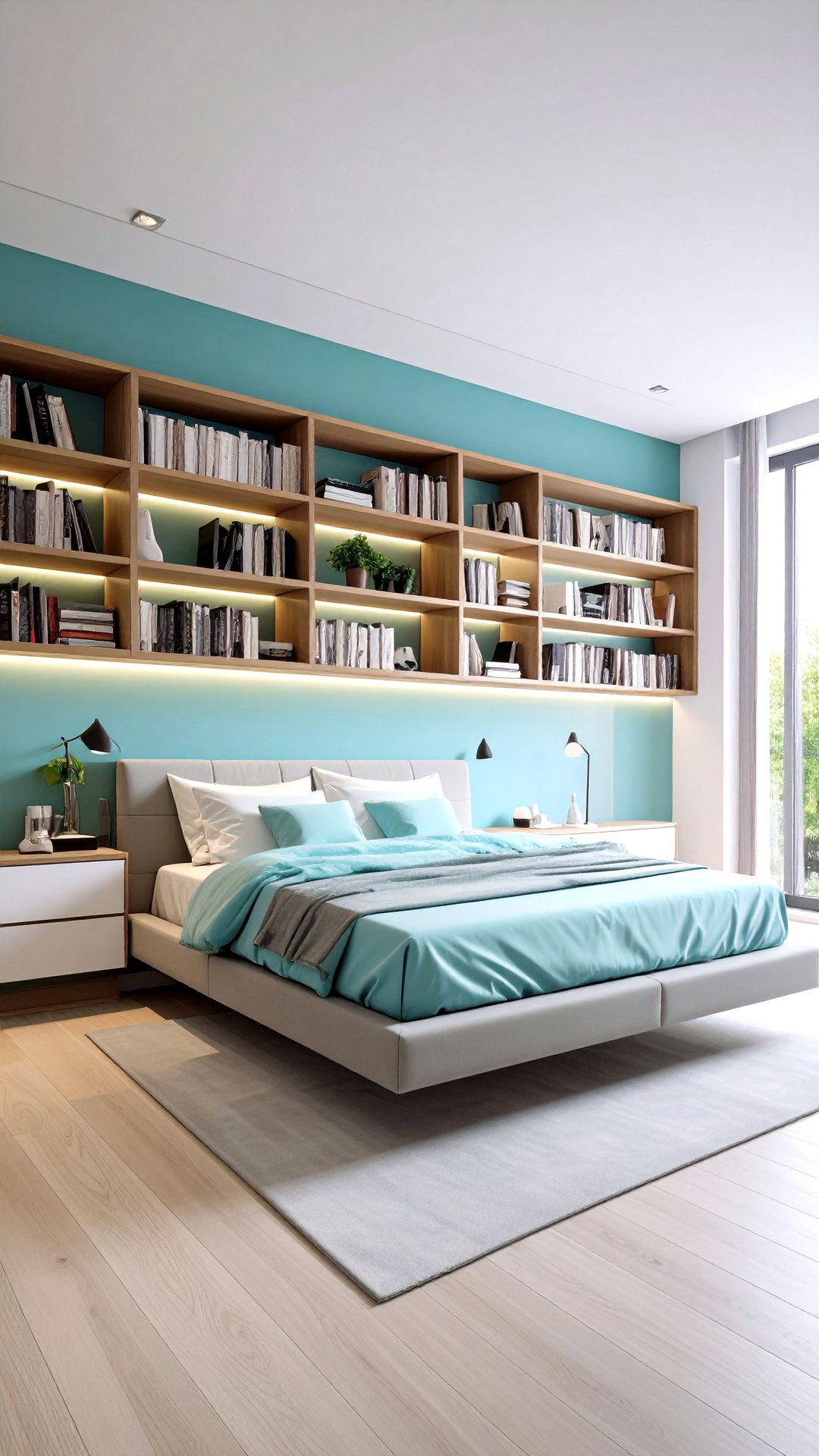 Slim Picture Shelving - 25 minimalist bedroom ideas