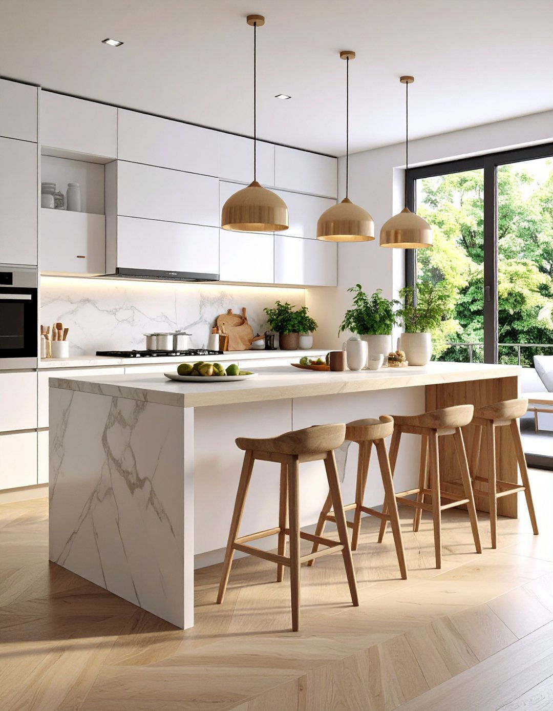Slip Out a Pull Out Breakfast Table - 25 one wall kitchen ideas