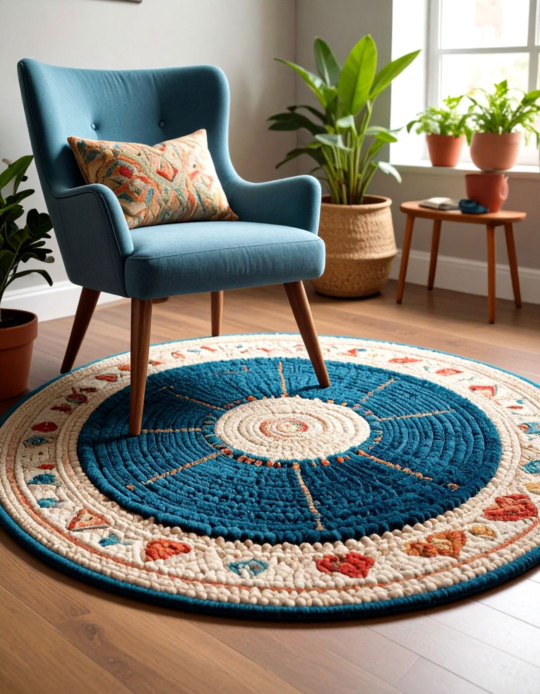 Small Round Accent Rug for Cozy Corners - 25 office rug ideas