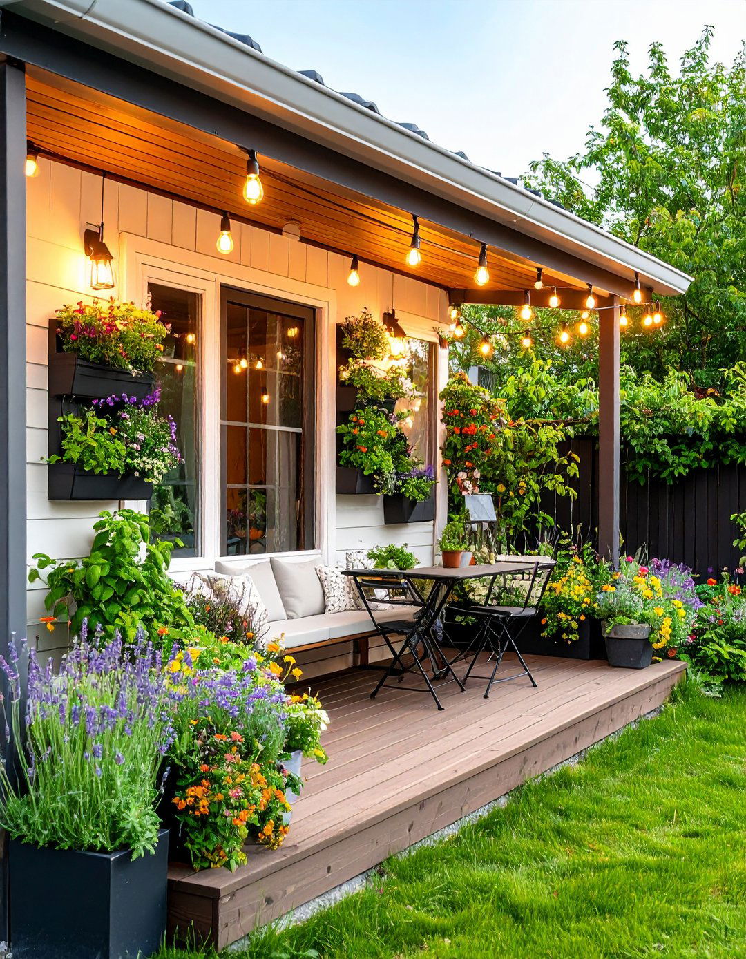 Small Urban Covered Porch with Vertical Garden - 25 covered porch ideas