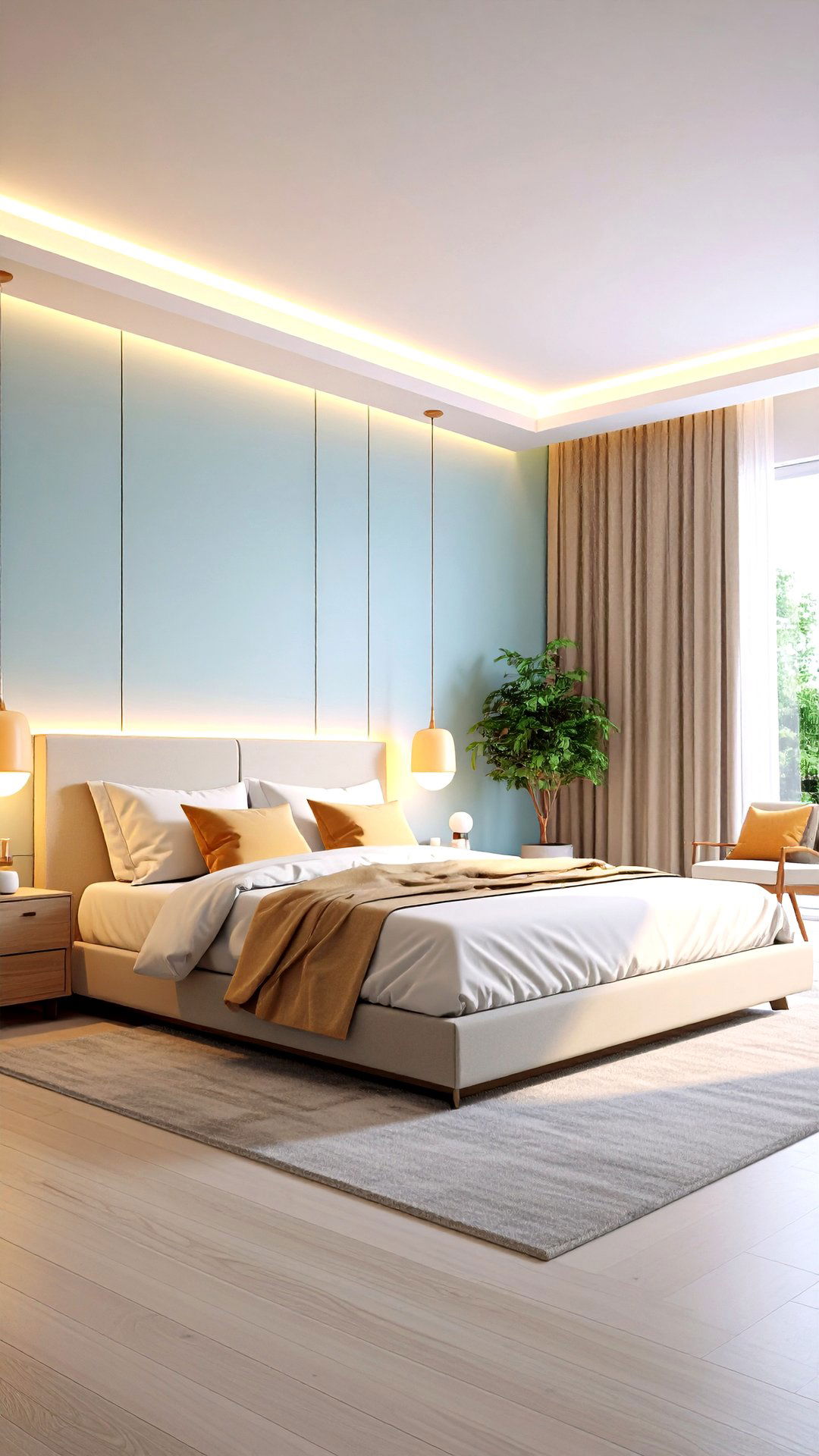 Smart Ambient Light Scenes - 25 minimalist bedroom ideas