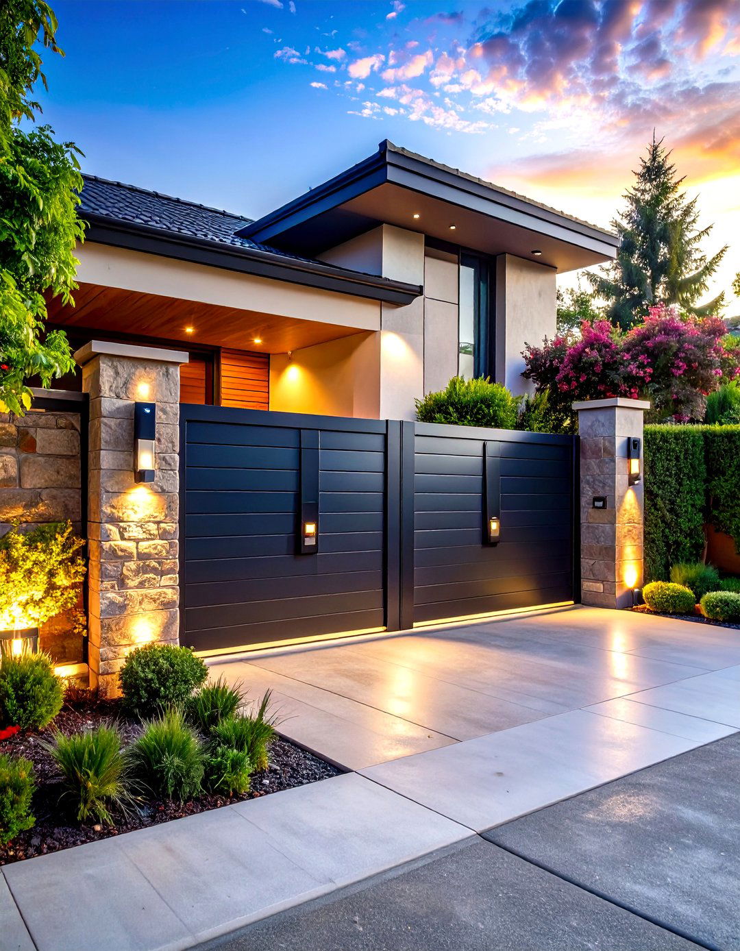 Smart Home Integrated Motorized Fence Gate - 25 Fence Gate Ideas