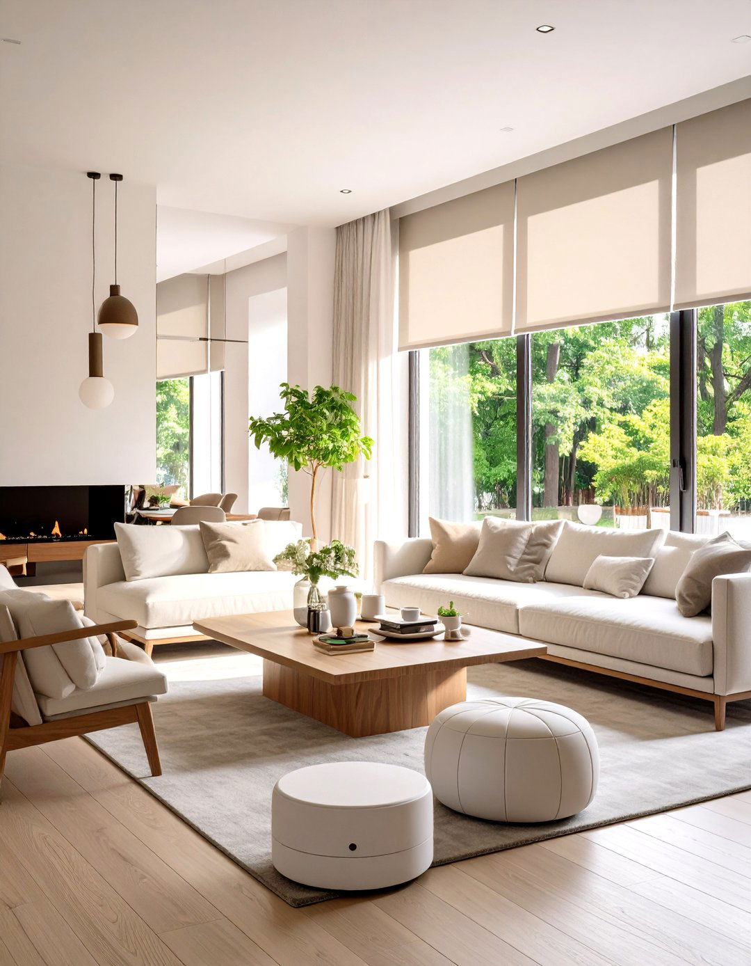 Smart Home Integration Keeps a Neutral Living Room Effortless - 25 neutral living room ideas