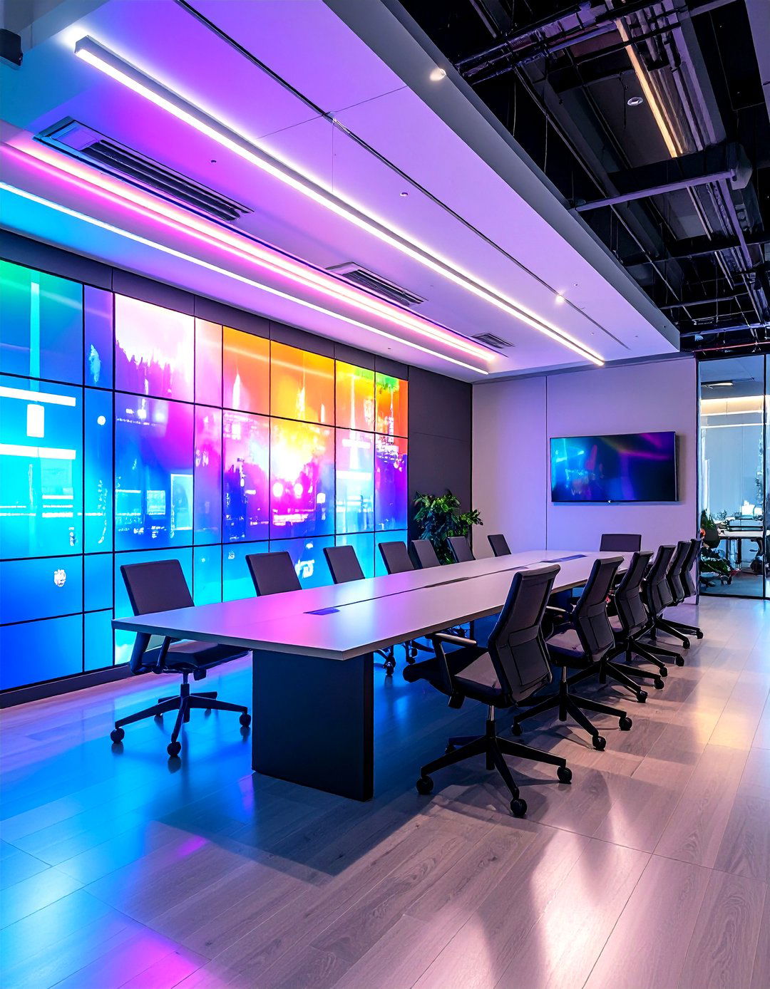 Smart LED Interactive Office Wallpaper for Dynamic Mood - 25 office wallpaper ideas