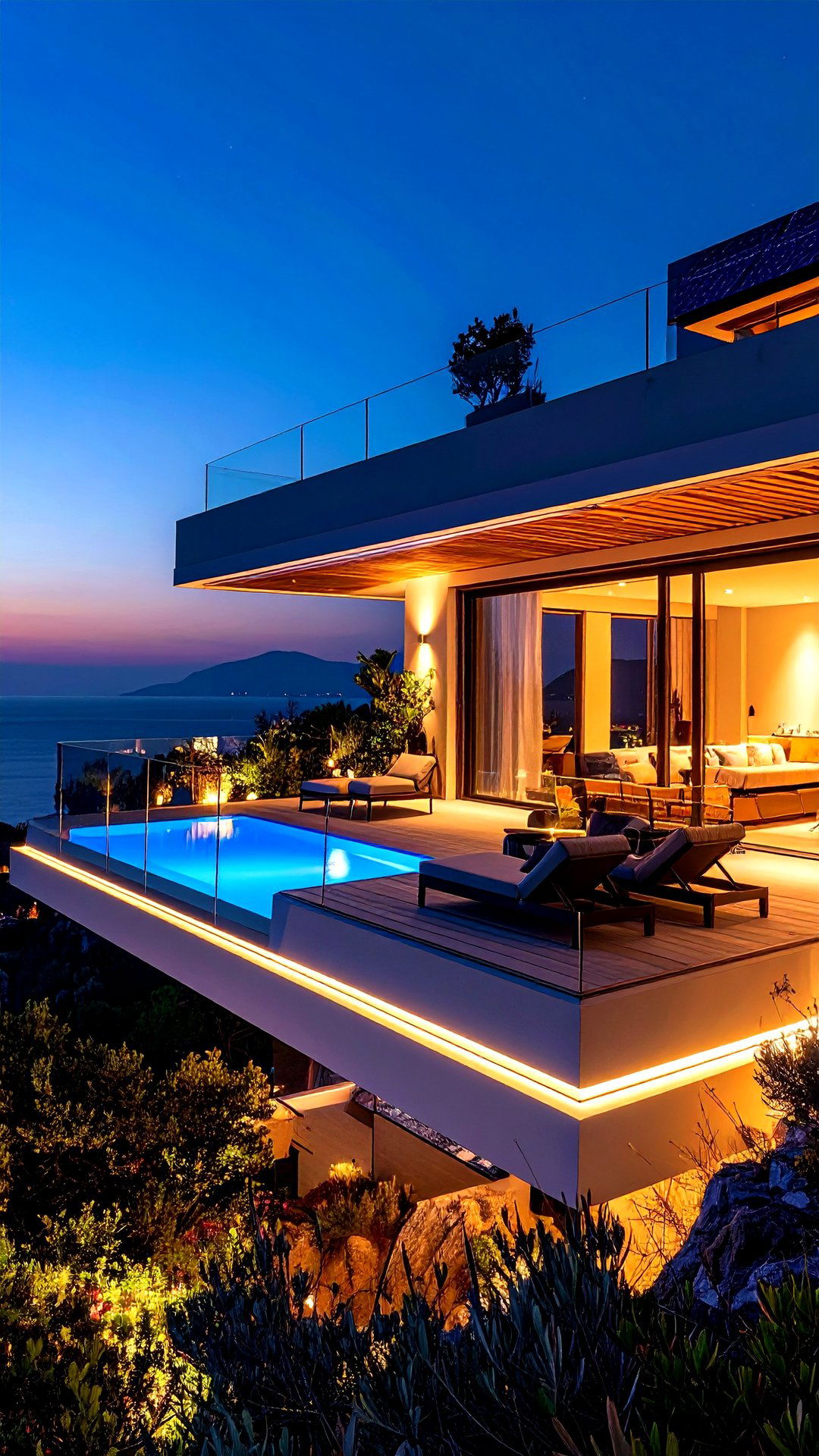 Smart Lighting Cantilever Balcony Glow - 25 cantilever balcony ideas