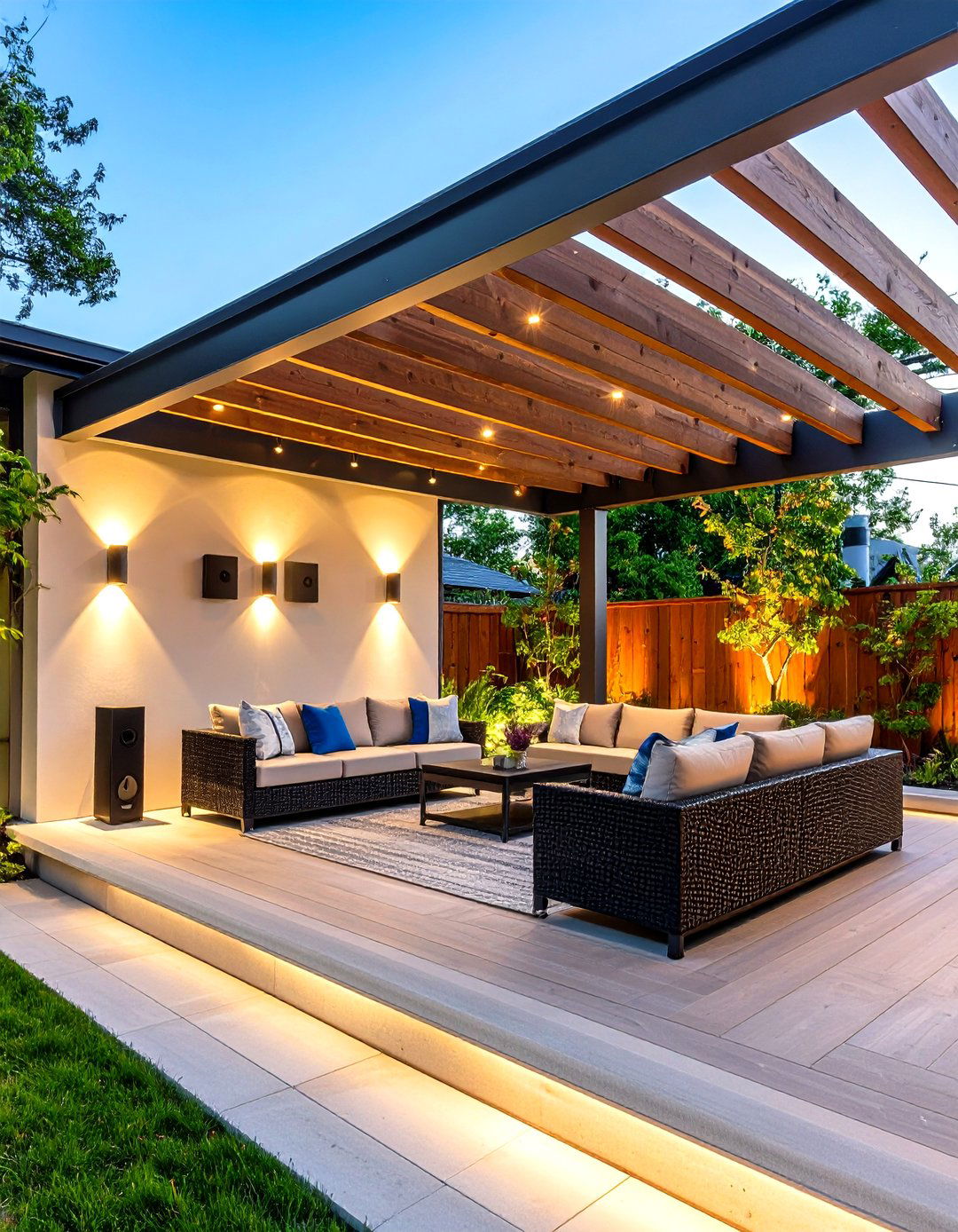 Smart Lighting and Speaker Outdoor Living Space - 25 outdoor living space ideas