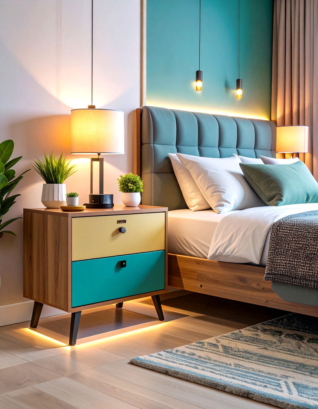 Smart Nightstand Packs Wireless Charging and LED Ambience - 25 nightstand ideas