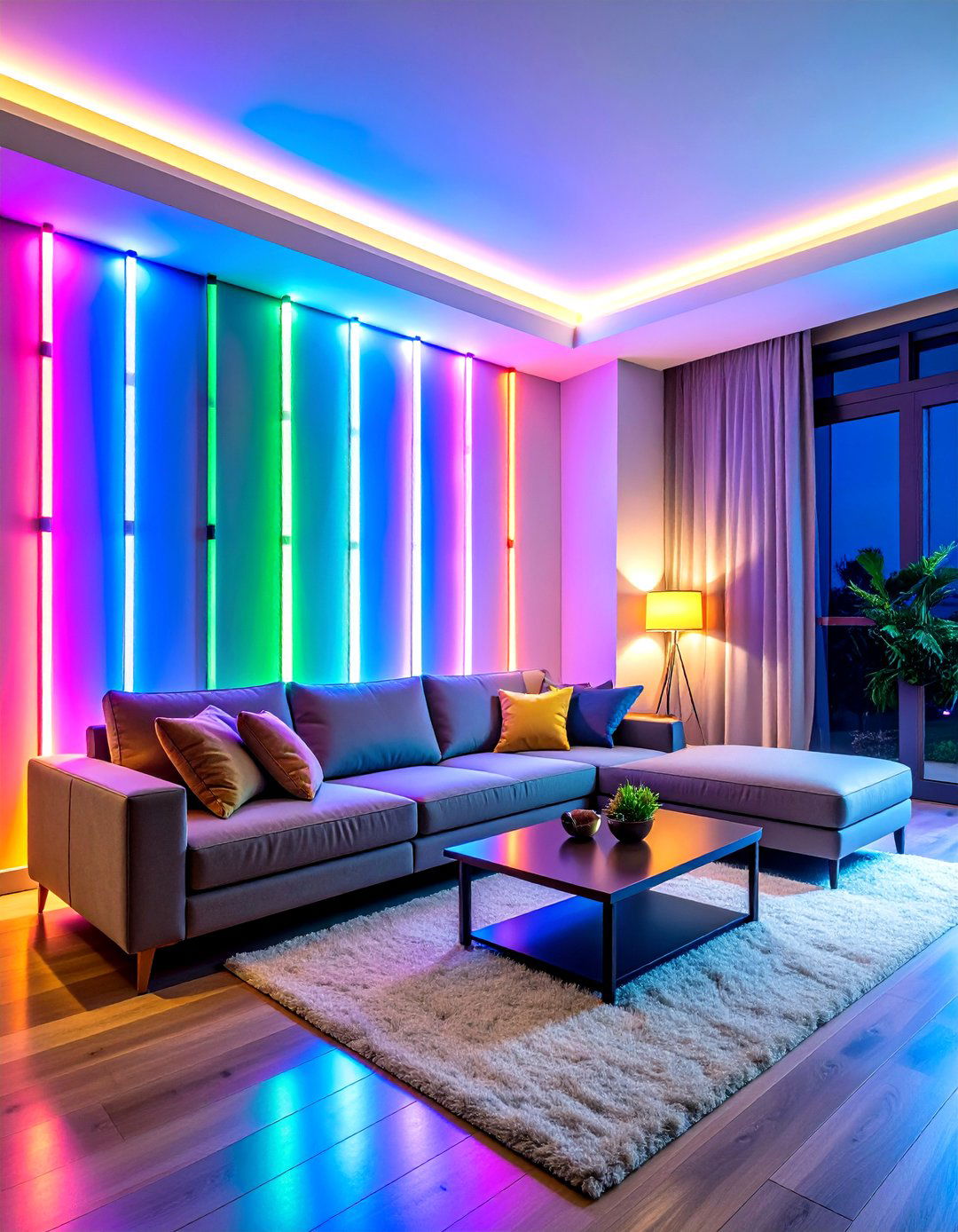 Smart RGB LED Light Bars for Accent Corners - 25 aesthetic room ideas with led lights
