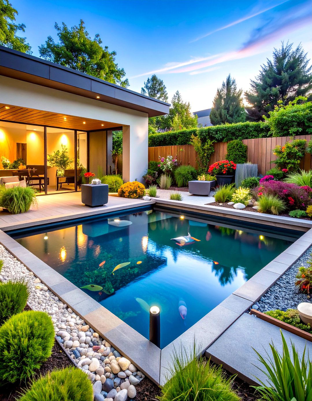 Smart Sensor Managed Pond - 25 backyard pond ideas