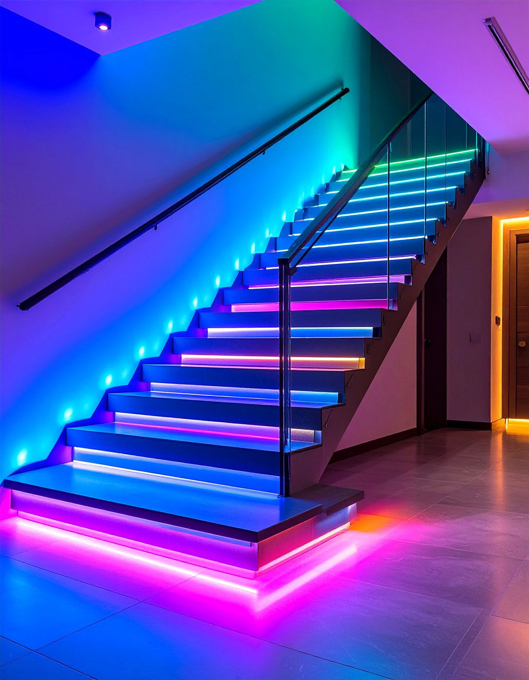 Smart Sensor Safety Glow - 25 open staircase ideas