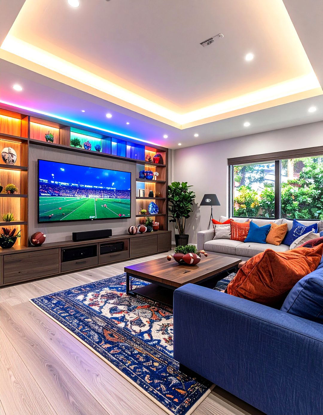 Smart Sync Lighting That Flashes When Your Team Scores - 25 football room decor ideas