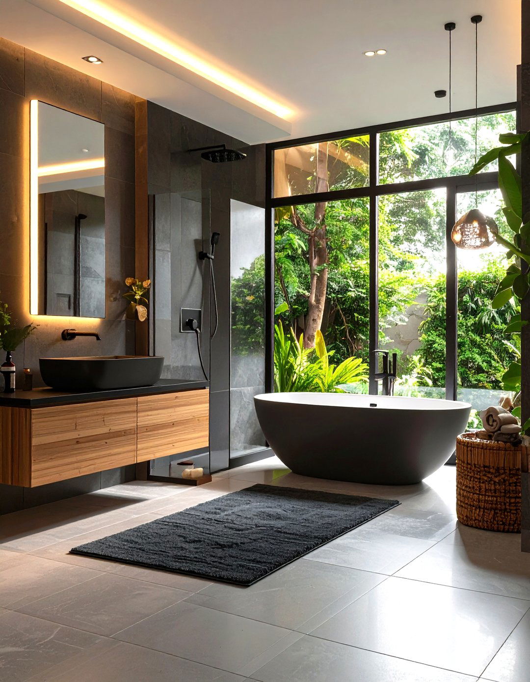 Smart Tech Integrated Bathroom - 25 bathroom with black fixtures