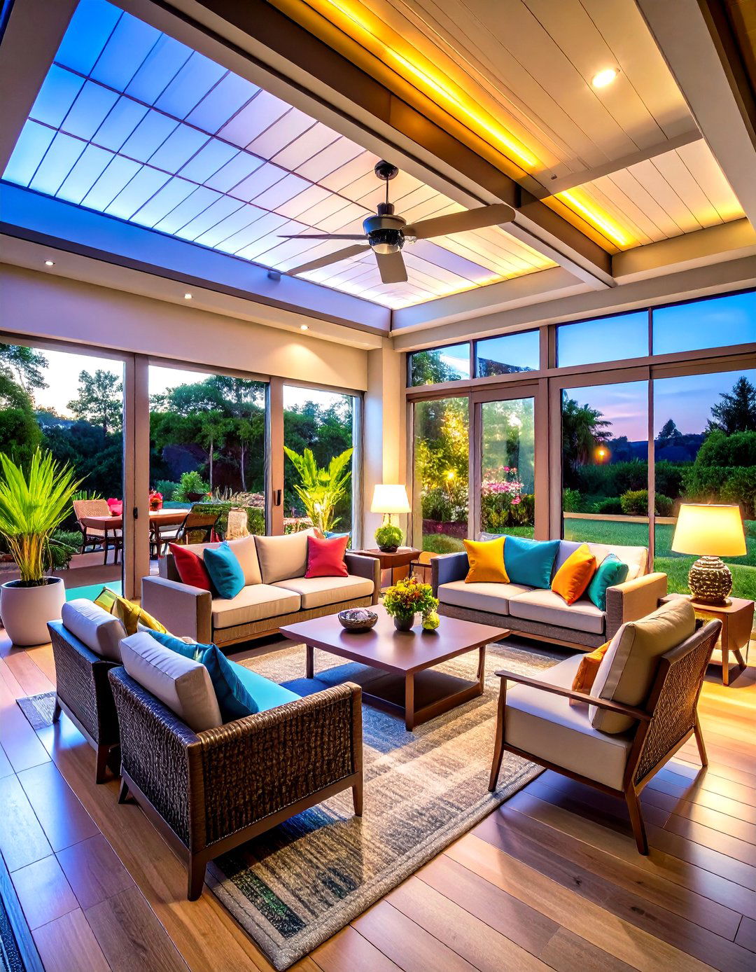 Smart Tech Lanai with Motorized Screens - 25 lanai porch & patio designs