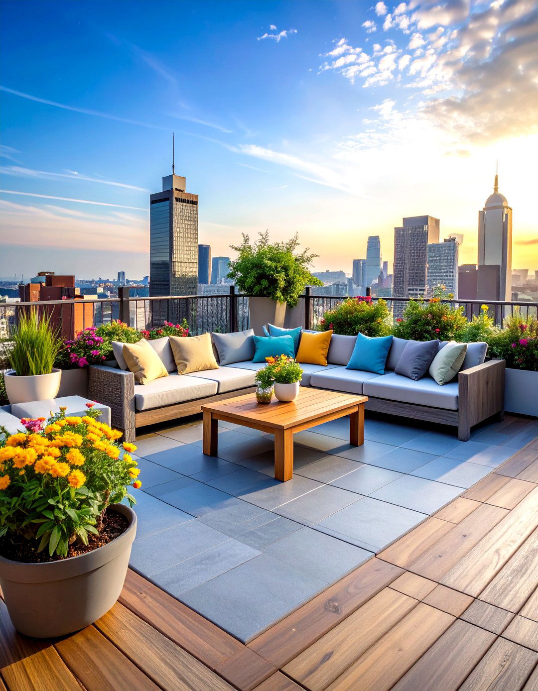 Snap Together PVC Deck Tiles on Balconies - 25 deck flooring ideas
