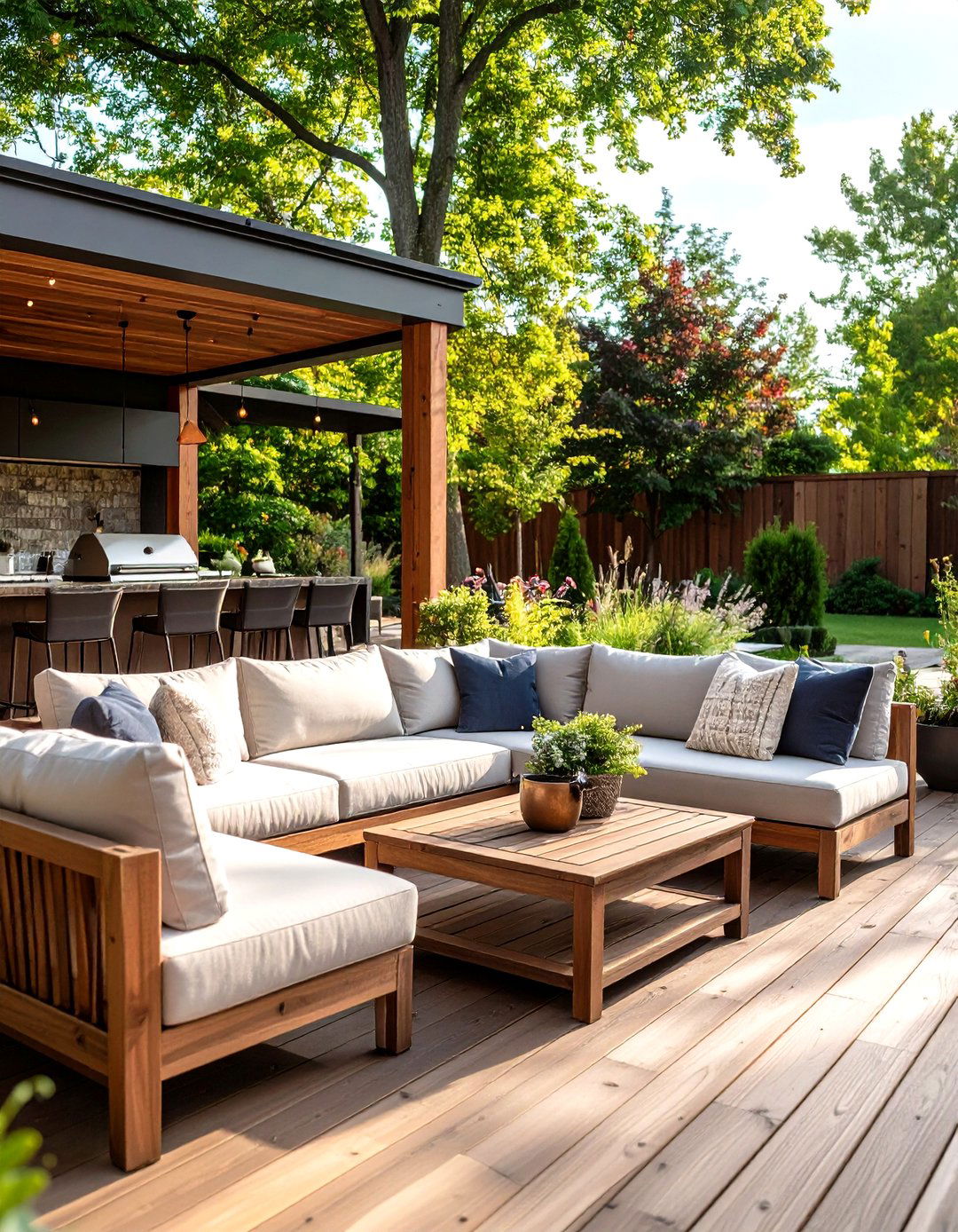 Soft Seating Zone Bridges Kitchen and Deck Lounge - 25 outdoor kitchen on deck