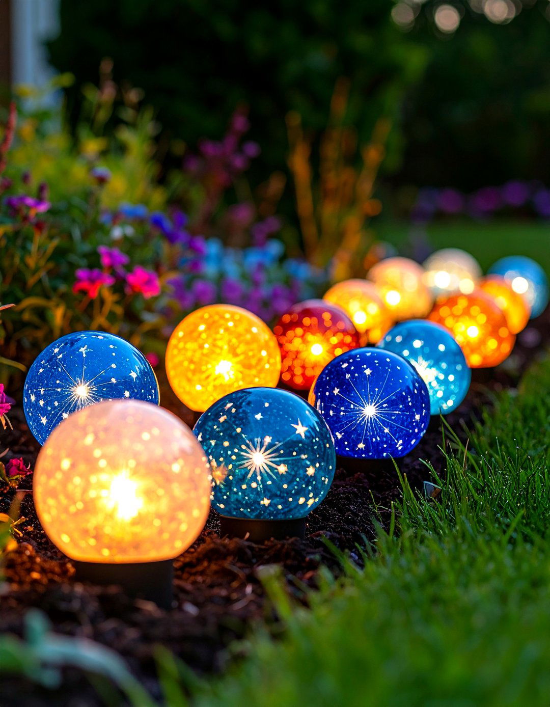 Solar Globe Stake Outdoor Lighting in Beds - 25 outdoor lighting ideas
