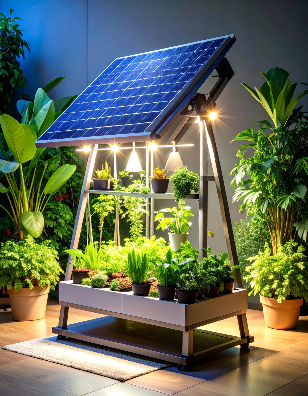 Solar Grow Light Floor Plant Stand - 25 outdoor plant stand ideas