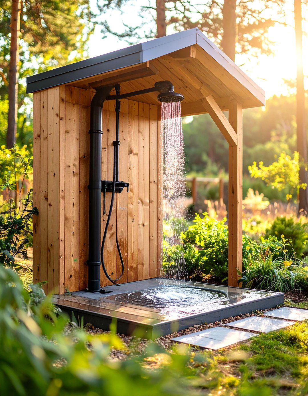 Solar Heated Camp Shower Corner - 25 outdoor bathroom ideas