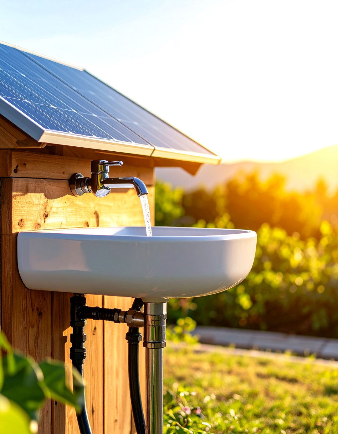 Solar Heated Hose Loop Outdoor Sink - 25 outdoor sink ideas