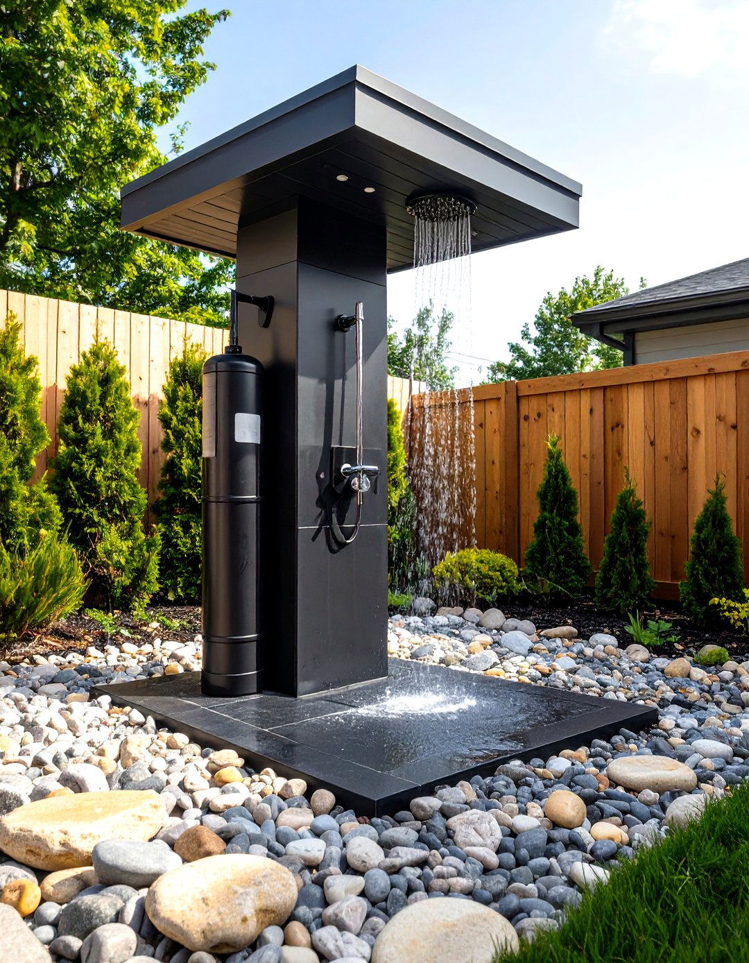 Solar Heated Tower Outdoor Shower - 25 outdoor shower ideas