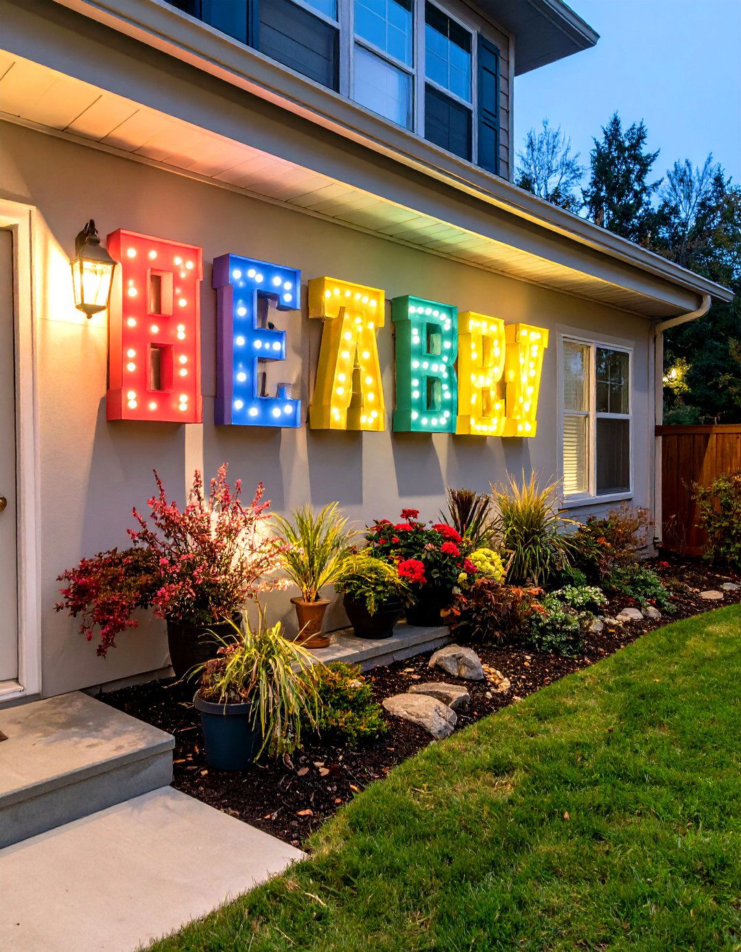 Solar Marquee Letter Outdoor Wall Decor - 25 outdoor wall decor ideas