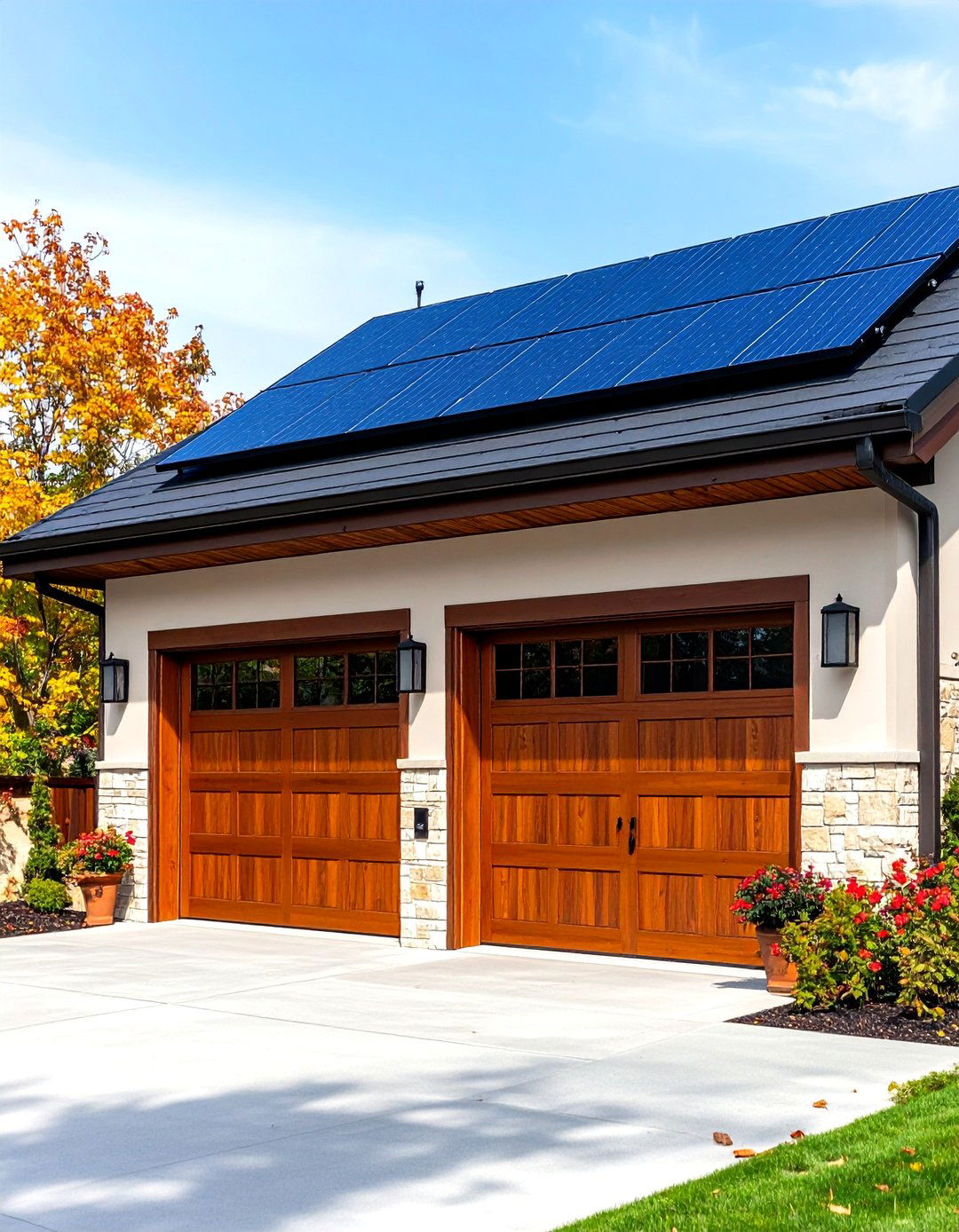 Solar Panel Integrated Header Trim - 25 exterior garage door trim ideas