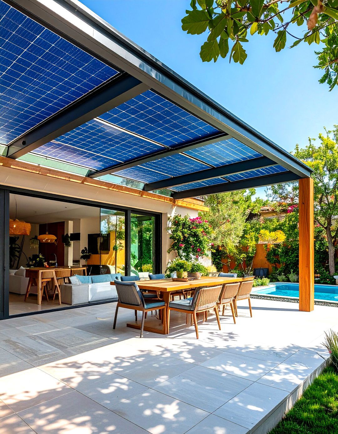 Solar Panel Integrated Patio Ceiling - 25 patio ceiling ideas