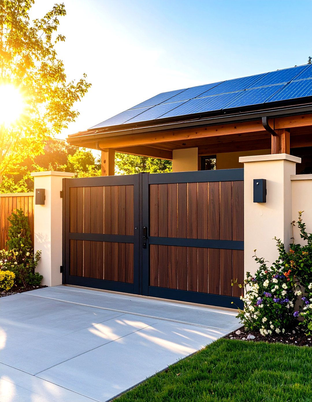 Solar Powered Automatic Driveway Gate - 25 driveway gate ideas
