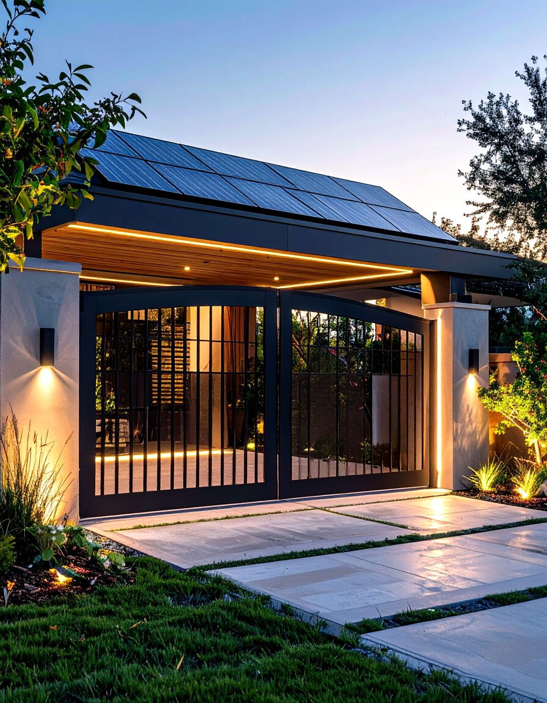 Solar Powered LED Edge Lit Fence Gate - 25 Fence Gate Ideas