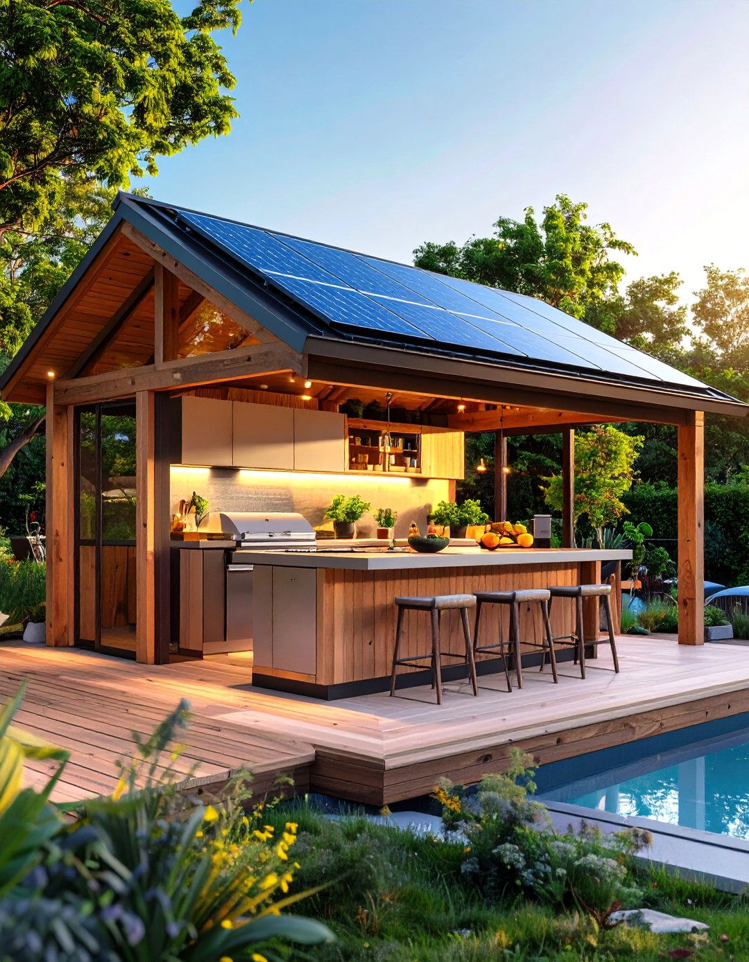 Solar Powered Outdoor Kitchen Gazebo Goes Off Grid - 25 outdoor kitchen with a gazebo ideas